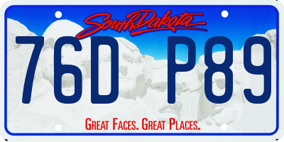 SD license plate 76DP89