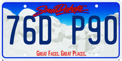 SD license plate 76DP90