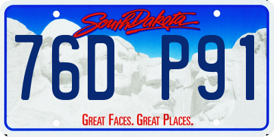 SD license plate 76DP91