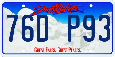 SD license plate 76DP93