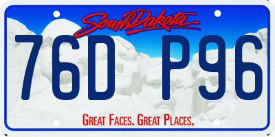 SD license plate 76DP96