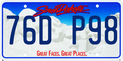 SD license plate 76DP98