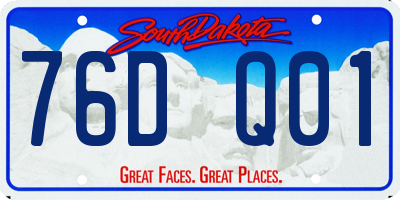 SD license plate 76DQ01