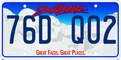 SD license plate 76DQ02