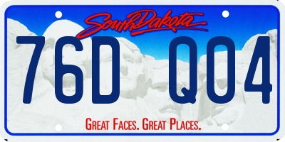 SD license plate 76DQ04