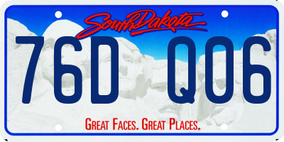 SD license plate 76DQ06