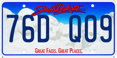 SD license plate 76DQ09