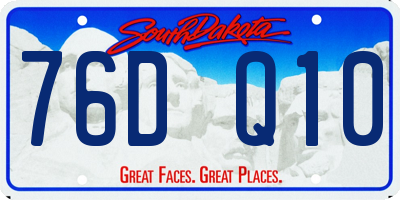 SD license plate 76DQ10
