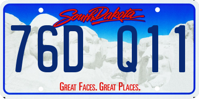 SD license plate 76DQ11