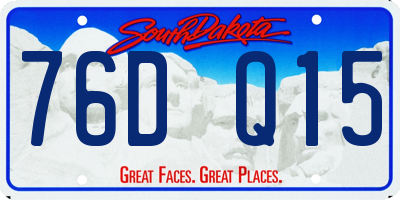 SD license plate 76DQ15