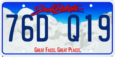 SD license plate 76DQ19