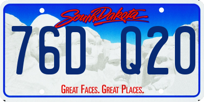 SD license plate 76DQ20