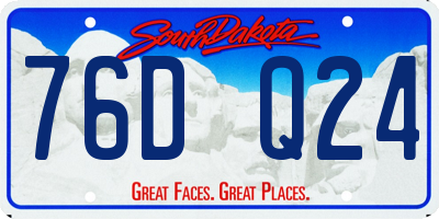 SD license plate 76DQ24