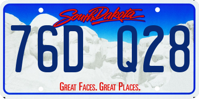 SD license plate 76DQ28