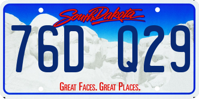 SD license plate 76DQ29