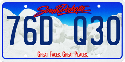 SD license plate 76DQ30