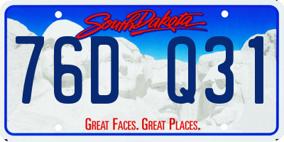 SD license plate 76DQ31
