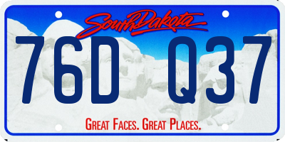 SD license plate 76DQ37
