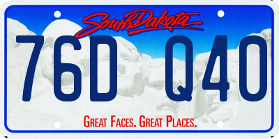 SD license plate 76DQ40