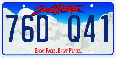 SD license plate 76DQ41