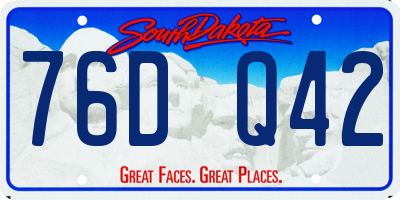 SD license plate 76DQ42