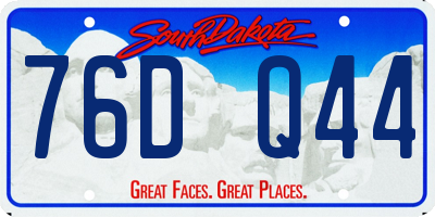 SD license plate 76DQ44