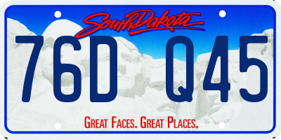 SD license plate 76DQ45