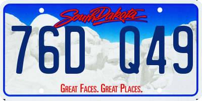 SD license plate 76DQ49