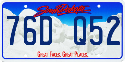SD license plate 76DQ52