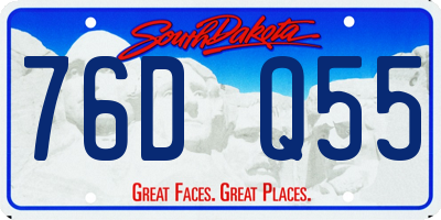 SD license plate 76DQ55