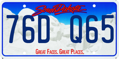 SD license plate 76DQ65