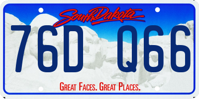 SD license plate 76DQ66