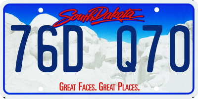 SD license plate 76DQ70