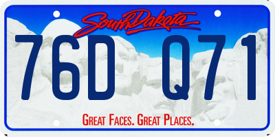 SD license plate 76DQ71