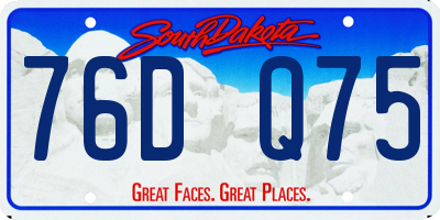 SD license plate 76DQ75