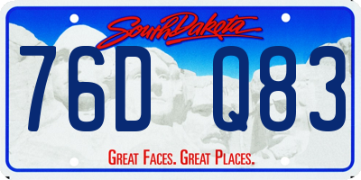 SD license plate 76DQ83