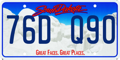 SD license plate 76DQ90