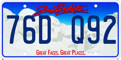 SD license plate 76DQ92
