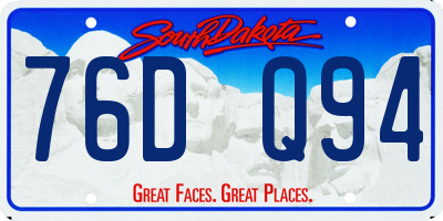 SD license plate 76DQ94