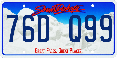 SD license plate 76DQ99