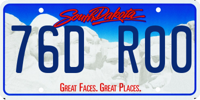 SD license plate 76DR00