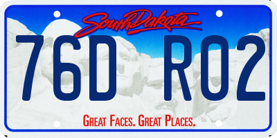 SD license plate 76DR02