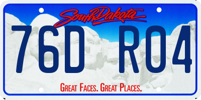 SD license plate 76DR04
