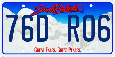 SD license plate 76DR06