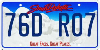 SD license plate 76DR07