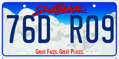 SD license plate 76DR09