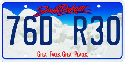 SD license plate 76DR30