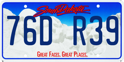 SD license plate 76DR39