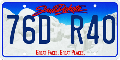 SD license plate 76DR40