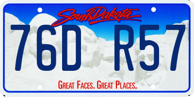 SD license plate 76DR57